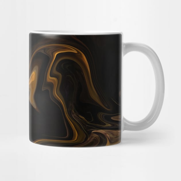 Subtle Gold  - Digital Liquid Paint Swirls by GenAumonier